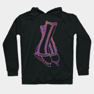 Ice skates and legwarmers (pink watercolour figure skating) Hoodie